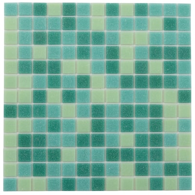 Apollo tile 12" x 12" Mingles Glossy Dynasty Green Glass Tile (20 sq ft/case) - 20 Pack