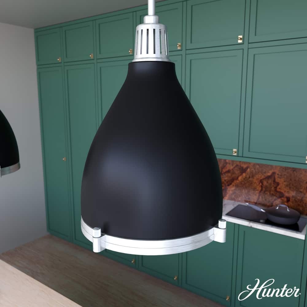 Hunter Bluff View Retro 14" 3-Light Pendant - Kitchen Island, Dining Room - Mid-Century Modern, Industrial, Transitional