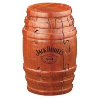 M. Cornell Jack Daniel's Barrel 3D Puzzle with Replica Bottle Inside - Real Wood 9 Pieces - Brown - 5 in.