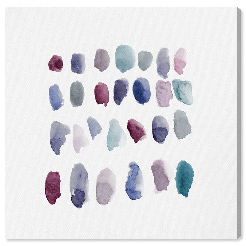 Wynwood Studio Prints Abstract Mid Centruy Drops Wine White and Light Purple Modern & Contemporary Wall Art Canvas Print