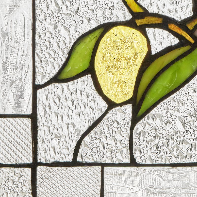 River of Goods 14-Inch Birds in a Lemon Tree Stained Glass Window Panel - 10" x 0.25" x 14"