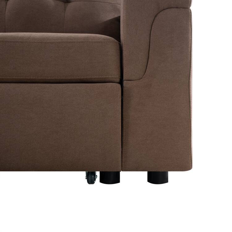 Perry Modern Reversible Sleeper Sectional Sofa with Storage Chaise, Pullout Sleeper Sofa Couch Bed for Living Room