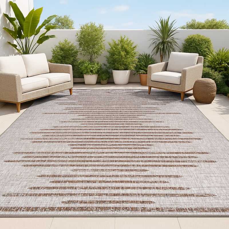JONATHAN Y Colonia Berber Stripe Geometric Indoor/Outdoor Area Rug