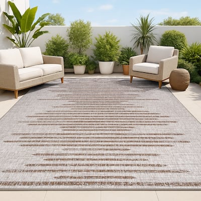 JONATHAN Y Colonia Berber Stripe Geometric Indoor/Outdoor Area Rug