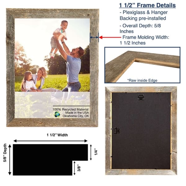 Modern Real Wood 4x6 inch Picture Frame in Gray