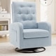preview thumbnail 5 of 45, HOMYKA Swivel Rocking Upholstered Armchair Nursery Glider Linen Accent Chairs