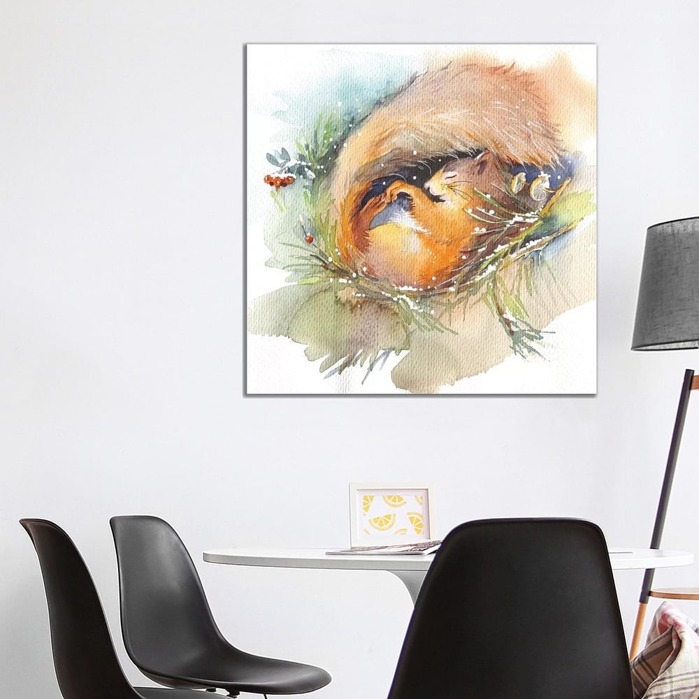iCanvas "Sleeping Squirrel" by Marina Ignatova Canvas Print