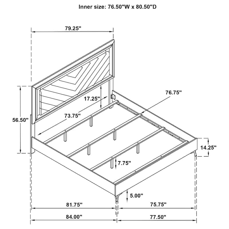 Cassia LED Bedroom Set White High Gloss