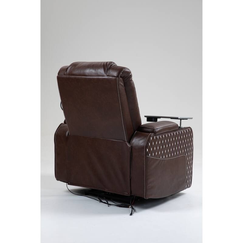 Leather Zero‑Gravity Recliner Chair with Infinite Position, LED & Cup Holders