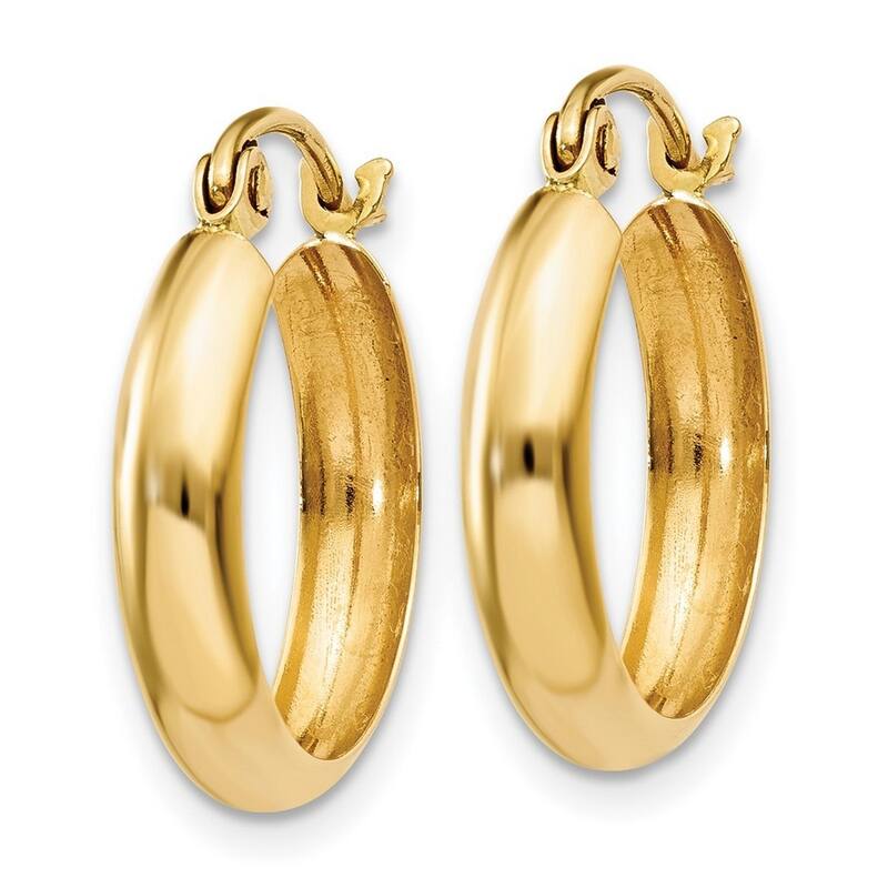 Curata 10k Yellow Gold Polished 14x3.5mm Classic Hoop Earrings