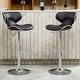preview thumbnail 12 of 40, Masaccio Leatherette Airlift Adjustable Swivel Barstool (Set of 2) Brown