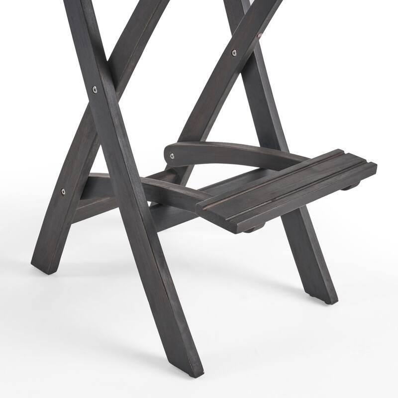 Polaris Outdoor 26" Square 3 Piece Wood and Wicker Bar Height Set by Christopher Knight Home