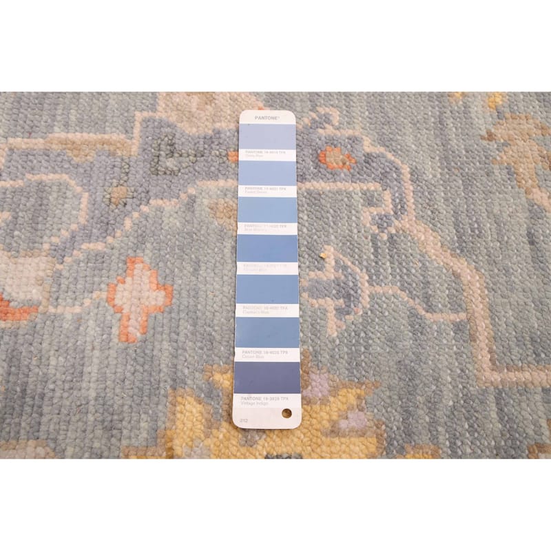 ECARPETGALLERY Hand-knotted Modern Oushak Light Denim Blue Wool Rug - 8'1 x 10'1