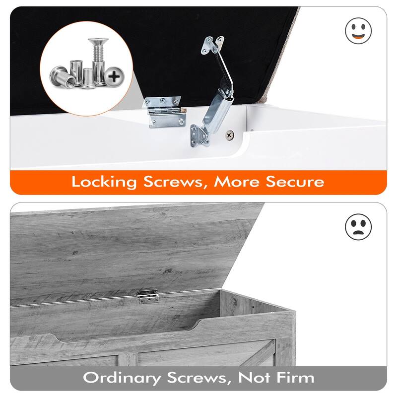 Wooden Storage Bench with Hidden Storage Space for Bedroom