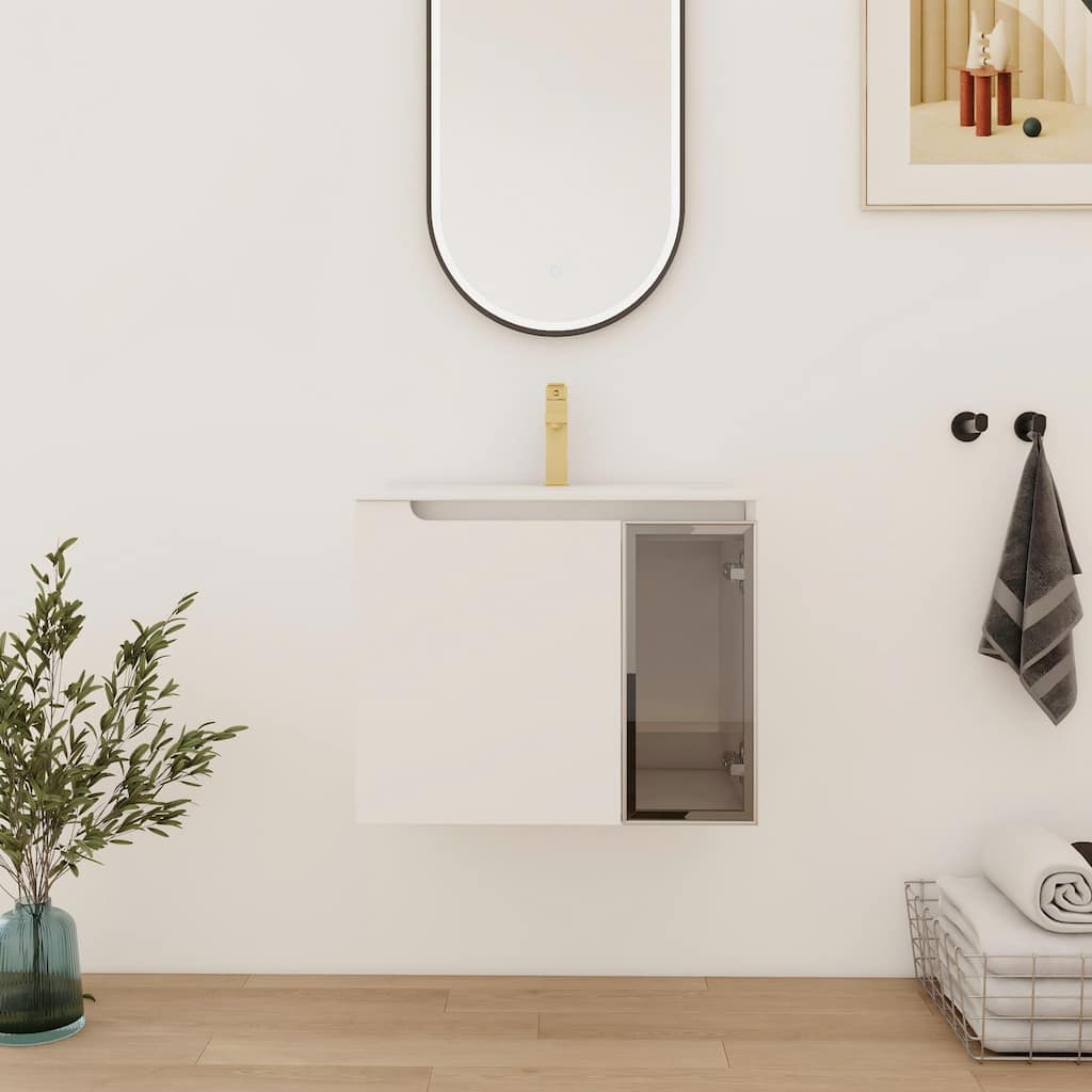 Bathroom Vanity With Sink In 24/30/36 Inch, Floating Bathroom Vanity With Soft Close Door
