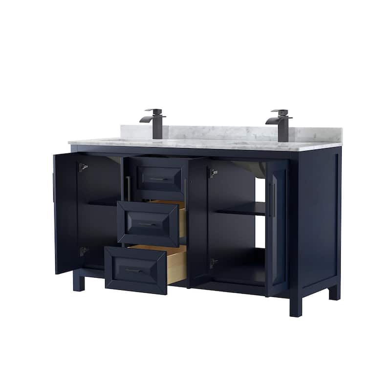 Wyndham Collection Daria 60" Free Standing Double Vanity Set with MDF