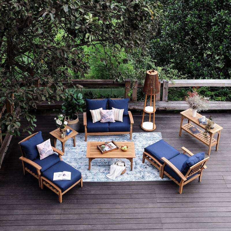 Cambridge Casual Leon 7-piece Teak Patio Conversation Set
