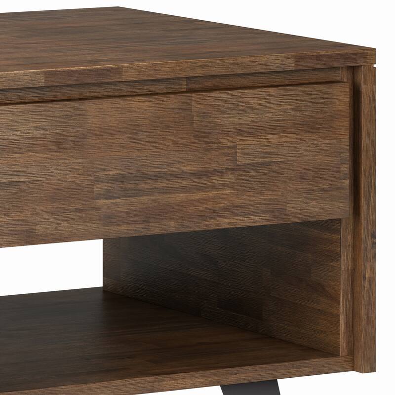 WYNDENHALL Mitchell SOLID WOOD / Metal 22 inch wide Square Modern Industrial End Table - 22 W x 22 D x 22 H