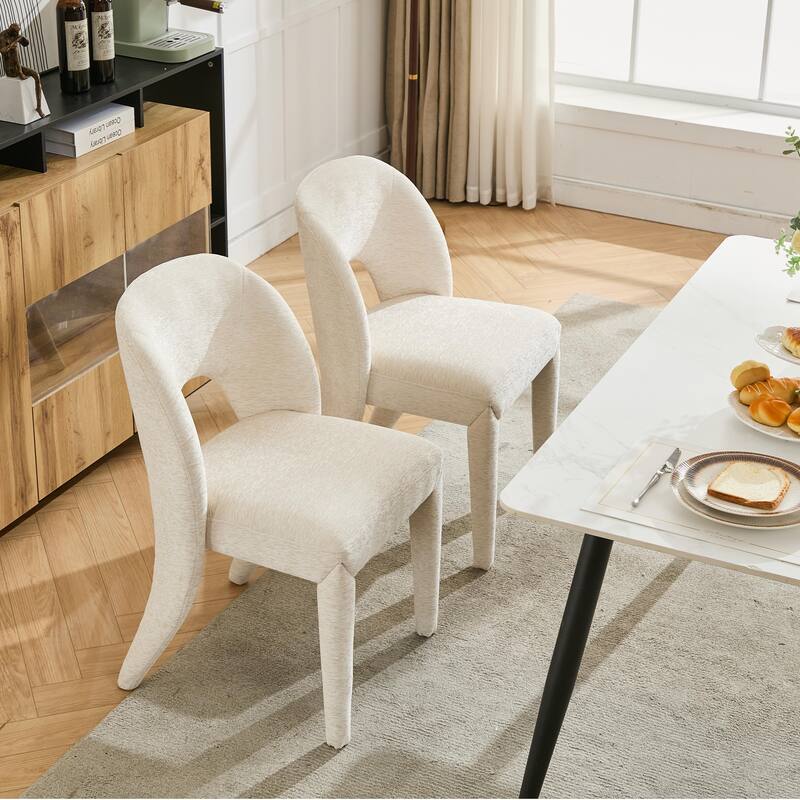 Contemporary Metal Frame Dining Chair Set of 2 with Sponge Cushion 300lb Capacity