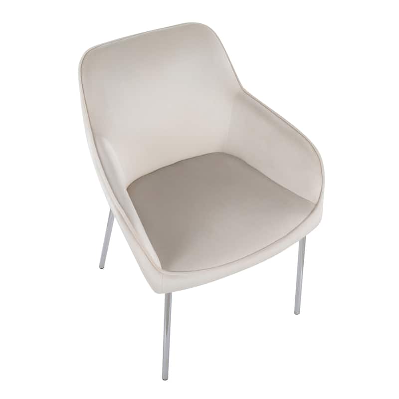 Silver Orchid Galotti Chrome Upholstered Dining Chair (Set of 2)