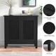 preview thumbnail 7 of 8, Anmytek Modern 2-Door Wood Black Kitchen Buffet Sideboard Accent Storage Cabinet with Adjustable Shelf