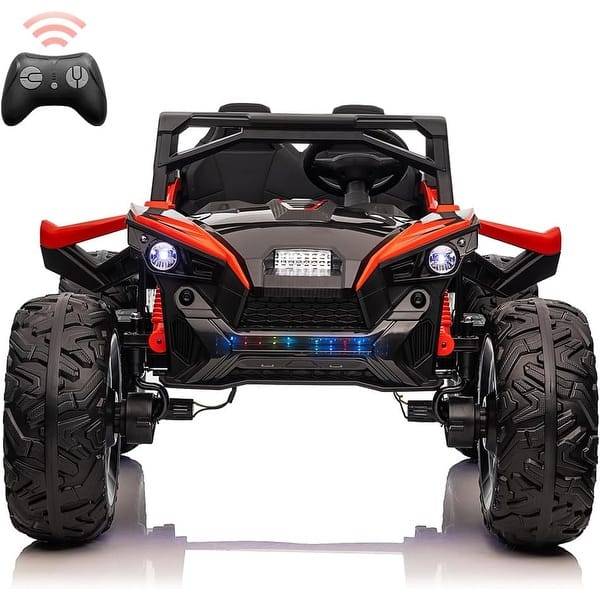 slide 2 of 24, 2 Seaters 24V Ride on UTV with Remote Control,10AH Battery, 400W Powerful Motors with 17" EVA Wheels Red