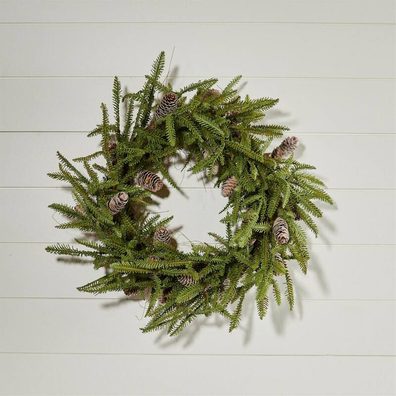 Pine and Pinecone Artificial Christmas Wreath - 24” - Unlit