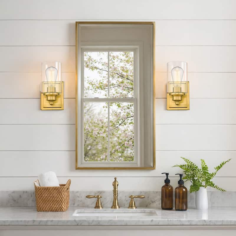 Bathroom Vanity Light,Wall Sconce Lamp Over Mirror with Clear Glass Shade