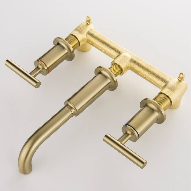 Double Handle into wall Bathroom Faucet With Double Handles
