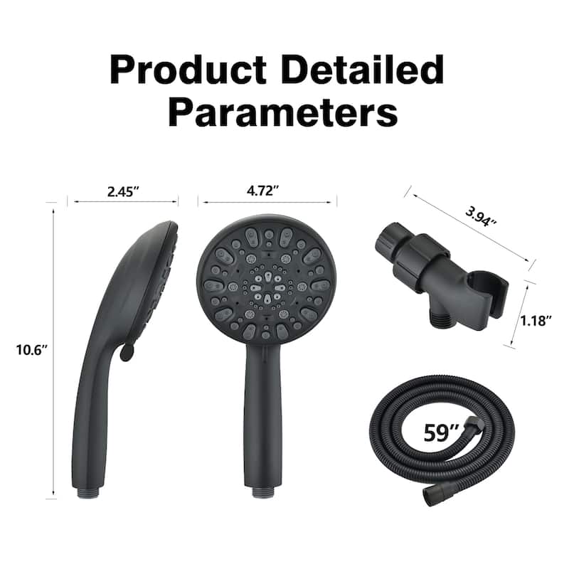 YASINU Single-Handle 7-Spray Round High-Pressure Shower Faucet