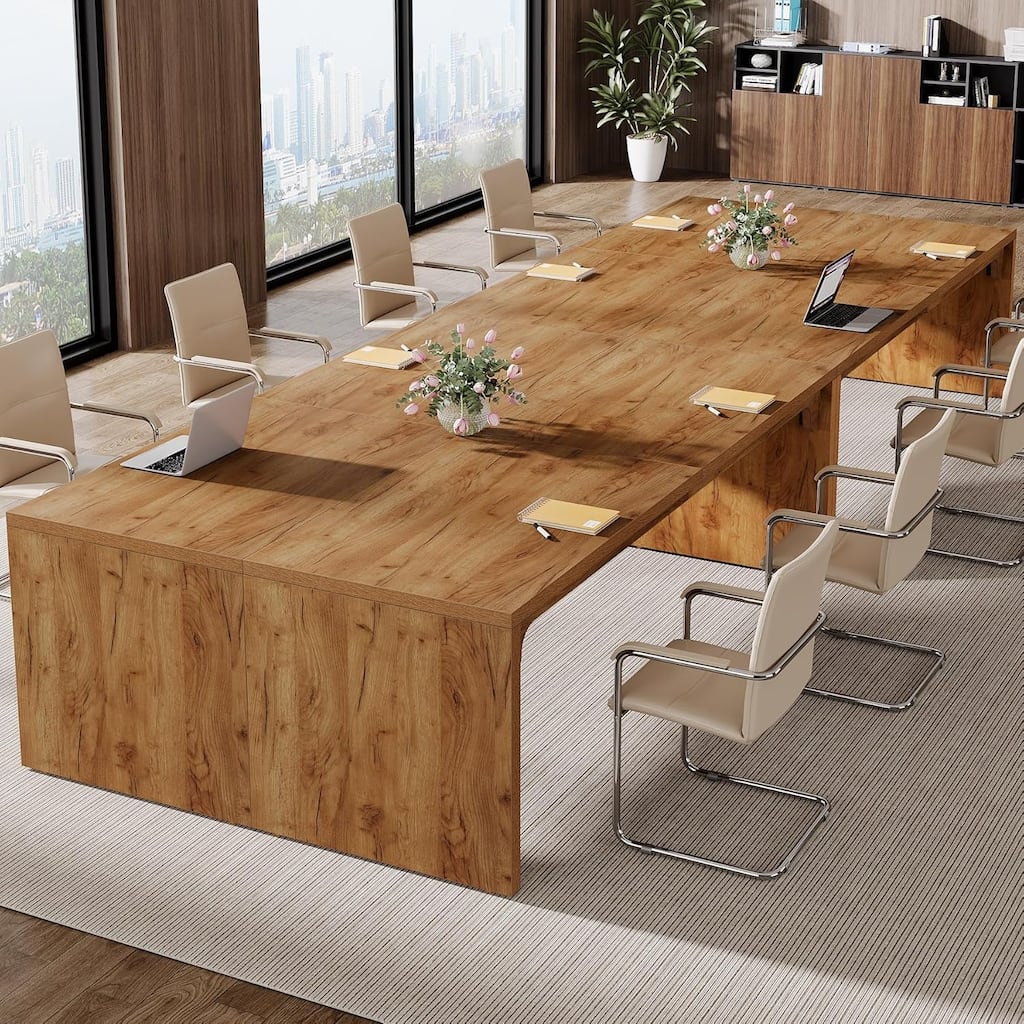 8FT Conference Table, Large Rectangle Meeting Office Table for 12-16 Person