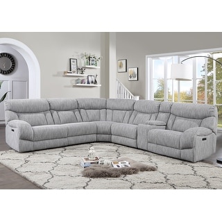 Betsy Furniture Large Microfiber Reclining Sectional Living Room Sofa in Grey On Sale Bed Bath Beyond 36150330