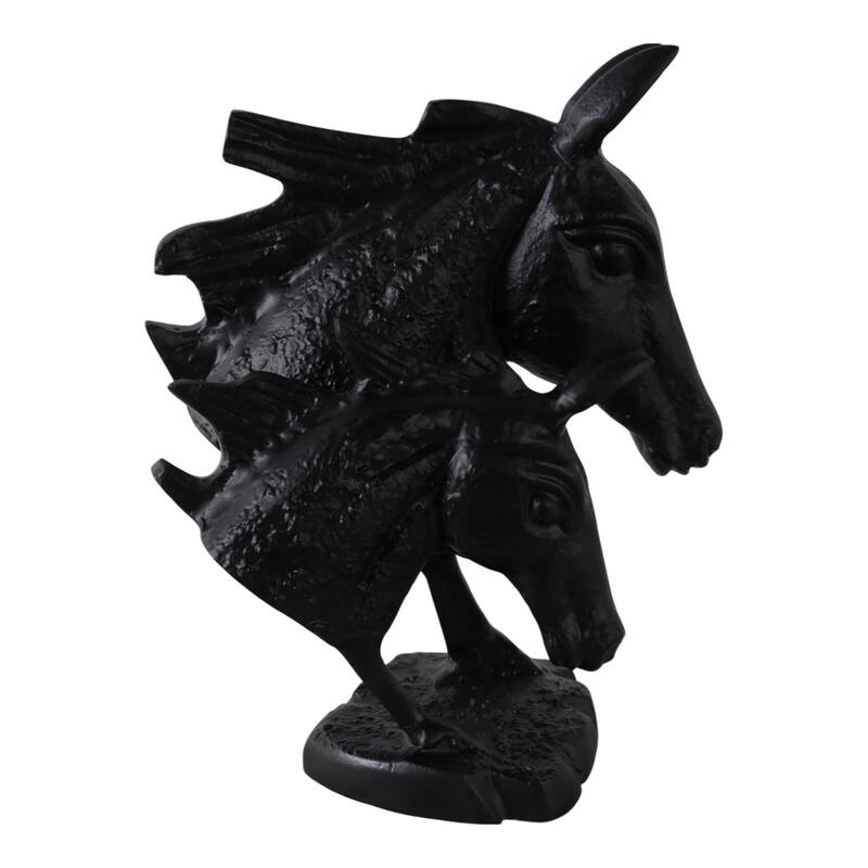 Metal Aluminum Modern Horse Figurine Sculpted Design - 10" Black - 9.5" x 6.5" x 10" - Black - 9.5" x 6.5" x 10"