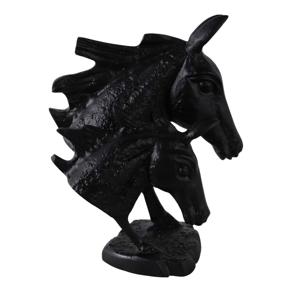 Metal Aluminum Modern Horse Figurine Sculpted Design - 10" Black - 9.5" x 6.5" x 10"