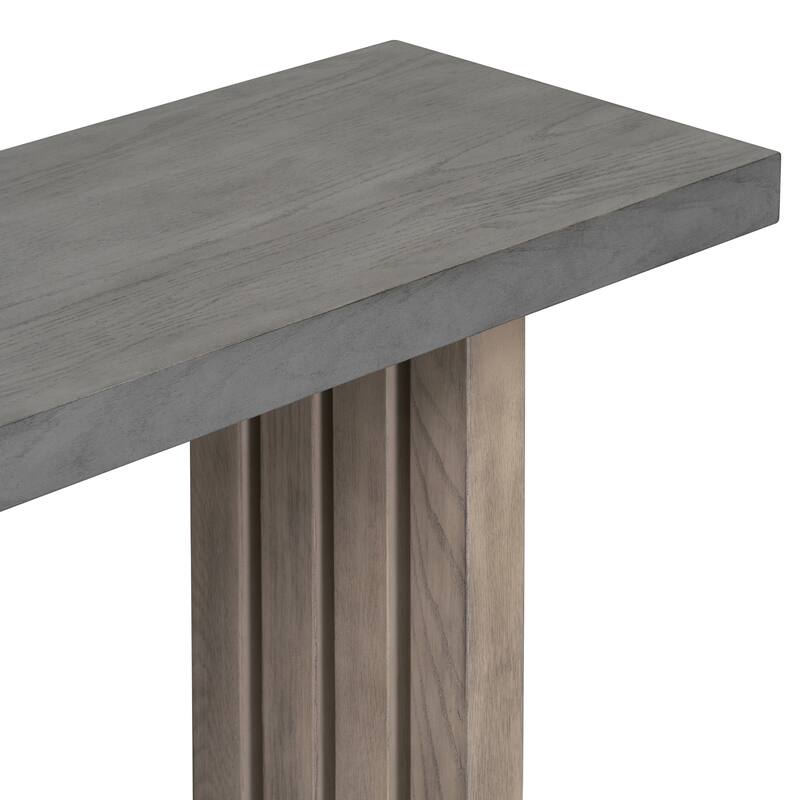 59 Inch Long Console Table, Solid Wood Rectangular Entryway Table