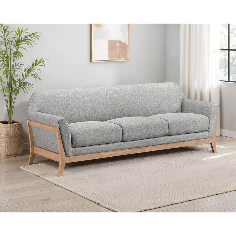 Vaughn Fabric Upholstered Flared Arm Sofa Grey