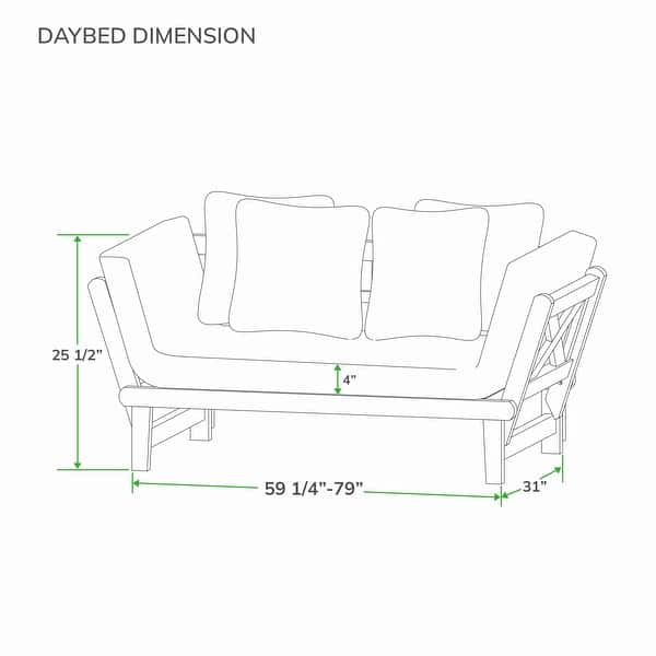 dimension image slide 1 of 3, Cambridge Casual West Lake Convertible Wood Outdoor Sofa Daybed
