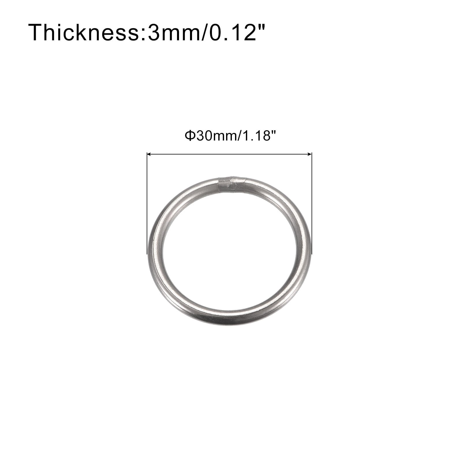 Unique Bargains Stainless Steel O Rings, Multi-Purpose Metal Welded O-Rings Round Ring - Silver Tone - 90x5mm, 5pcs