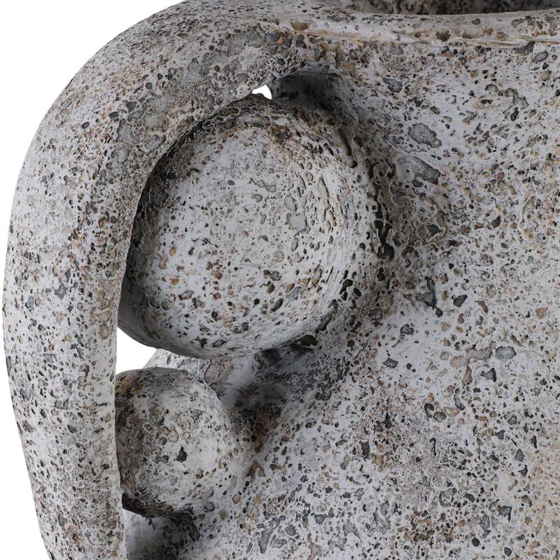 Terracotta Amphora Vase with Orbs Under Handles - Gray, 26"