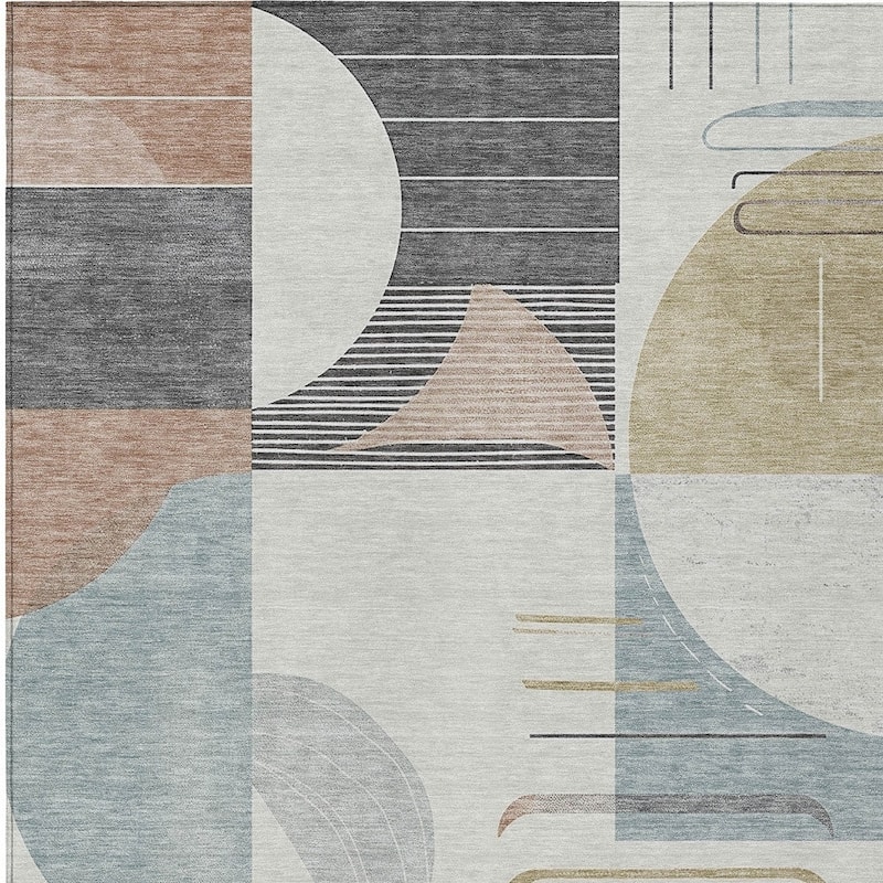 HomeRoots Geometric Modern Rectangle Outdoor Rug