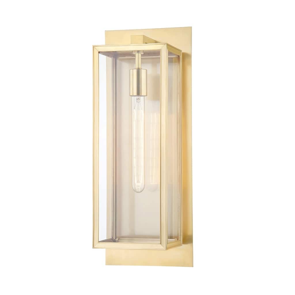 Hudson Valley Sea Cliff 1-Light Wall Sconce with Clear Glass Shade