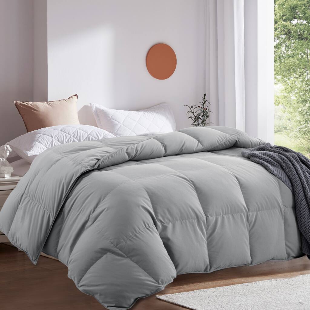 Ultra Soft All Season Down Comforter Peach Skin Fabric Duvet Insert