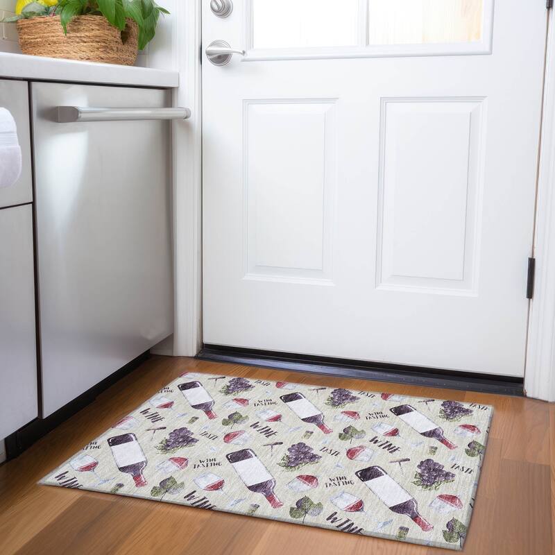 Premium Washable Super Soft Wine Not Mayfield Rug - Multi - 1' 8" x 2' 6" - Rectangle