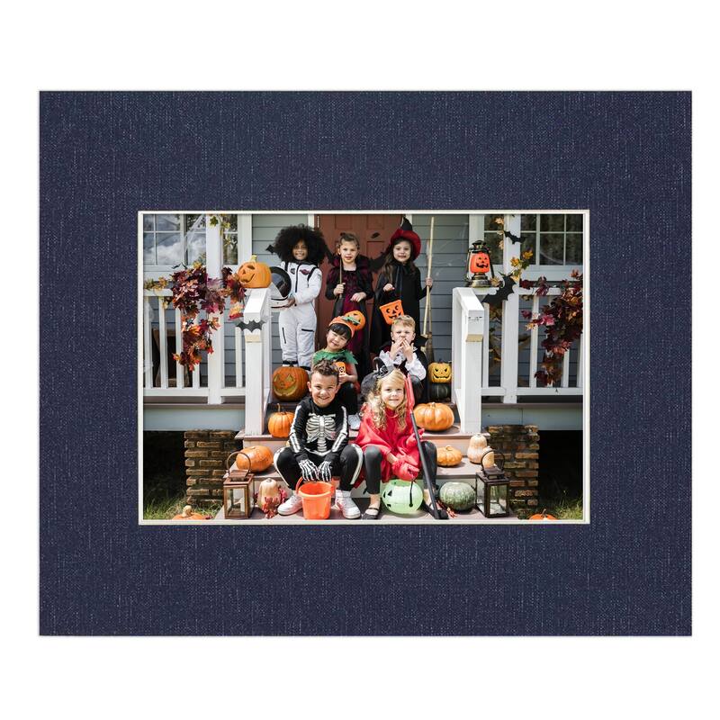 11x14 Mat for 8x10 Photo - Navy Canvas Texture Matboard for Frames Measuring 11 x 14 In- To Display Art Measuring 8 x 10 Inches