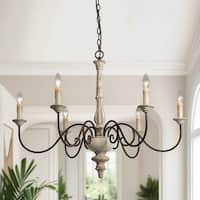 OSAIRUOS French Country Candle-Style Chandelier, Handmade White