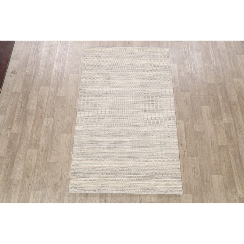 Geometric Modern Moroccan Oriental Wool Area Rug Hand-knotted - 4'8" x 7'7"