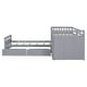 preview thumbnail 11 of 46, L-shaped Combination Twin Loft Bed and Twin Platform Bed with 7 Drawers and Full Guardrails for Bedroom