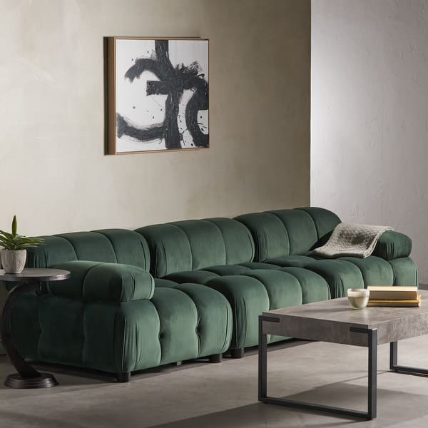 slide 2 of 40, Hennepin Velvet 3 Seater Modular Tufted Sofa by Christopher Knight Home