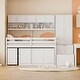 preview thumbnail 3 of 12, Functional Design Wood Loft Bed with Under-bed Desk, Drawers and Shelves, Twin Size, White