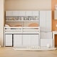preview thumbnail 1 of 54, Wooden Low Loft Bed Frame with Desk, Wardrobe & Big Storage White - Twin